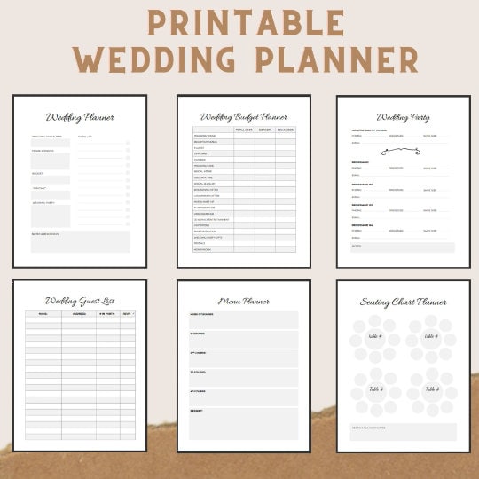 Wedding Planner Printable Printable Wedding Planner Kit Wedding Binder Template Wedding Planning