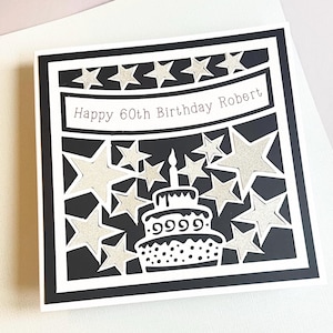 Carte d'anniversaire étoiles avec porte-monnaie attaché