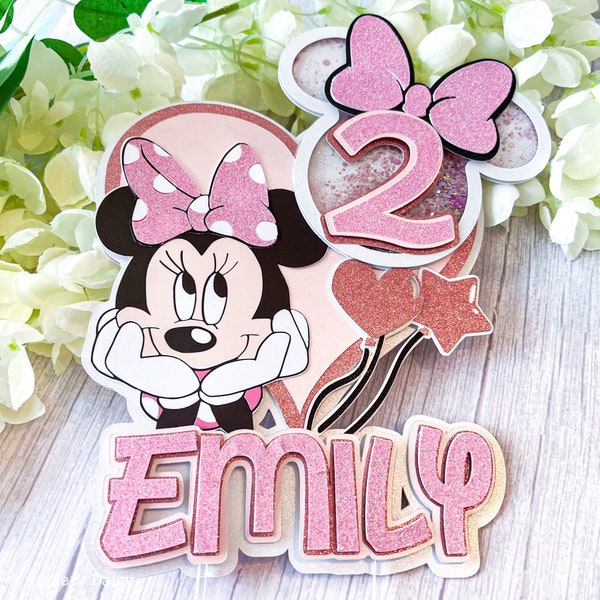 Minnie Mouse Shaker Birthday Cake Topper
