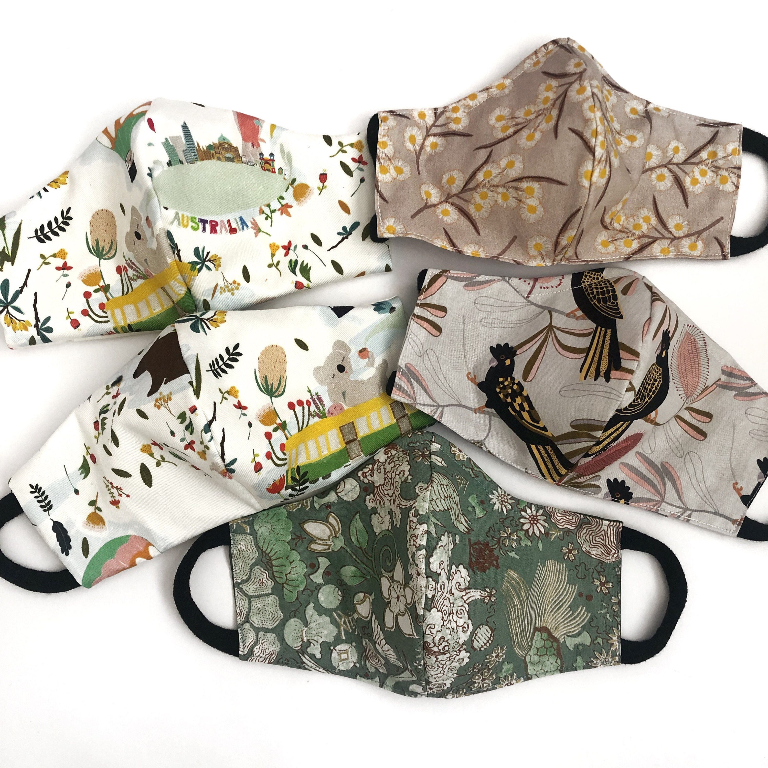 Australia Icons Florals. Reusable 3layer Cotton Face Masks W/ Etsy