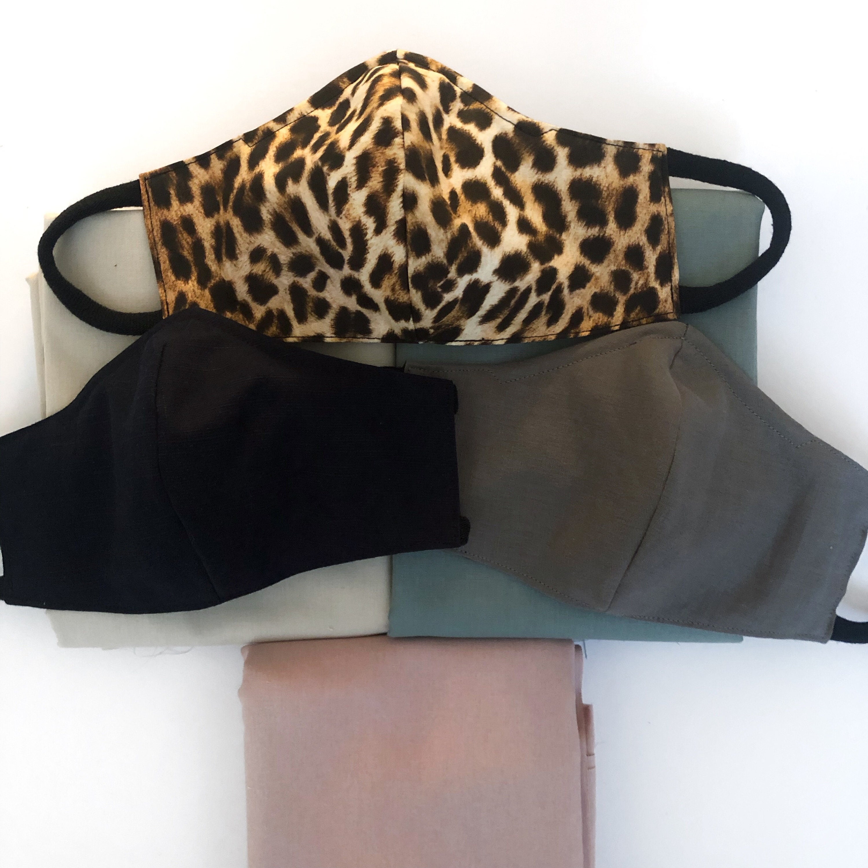 Reusable Fabric Face Masks. Comfy ear loops. Nose wire & filter pocke…