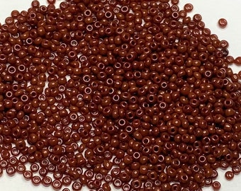 Antique Micro Seed Beads-16/0 Opaque Reddish Chocolate Brown- 4 gram (average weight) bags