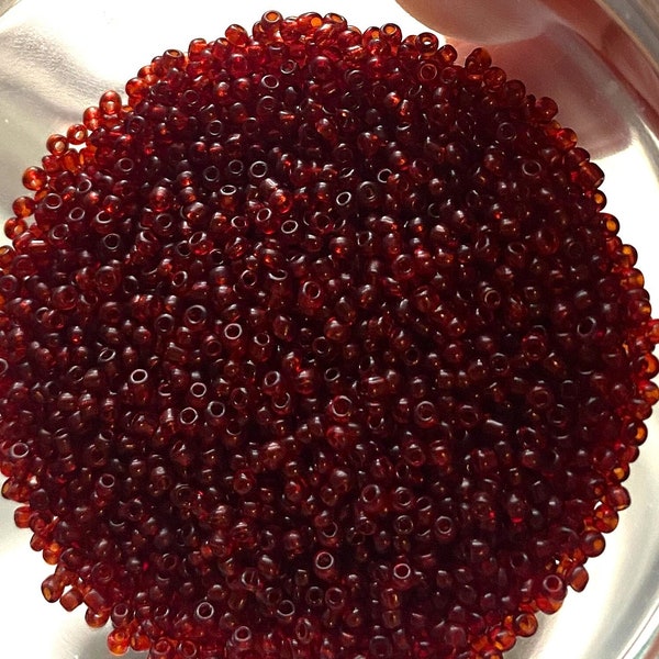 Antique Glass Micro Seed Beads-12/0-13/0 Rich Transparent Garnet Red 10 gram bags-Native American Beadwork-Legacy Jewelry-Limited!