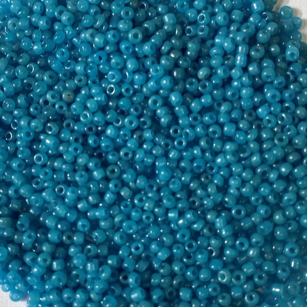 French Micro Seed Beads-13/0 Pony Trader Turquoise Greasy Blue- 8g bags