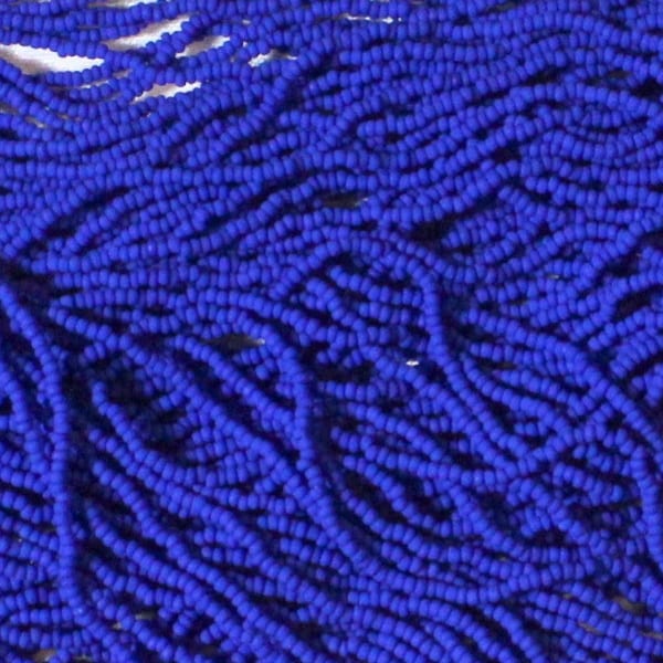 Unusual Vintage/Antique Micro Seed Beads- 16/0 Rich Indigo Velvet Blue Matte Finish- 2 Loop Hanks