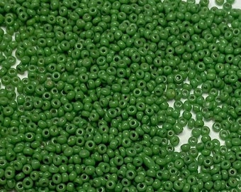 Rare Antique Micro Tiny Seed Beads-18/0 Rich Spring Green-4g bags-Murano Italy