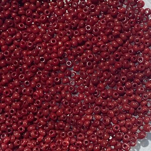 Antique/Vintage Micro Seed Beads-16/0 Cherrywood Brownish Red Opaque- 4g bags
