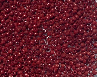 Antik/Vintage Micro Seed Beads-16/0 Kirschholz Bräunlich Rot Opak- 4g Taschen