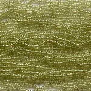 RARE Antique Vintage Glass Micro Seed Beads -16/0 Transparent Celery Sage Green -Handmade by Italian Artisans over 100 Years Ago