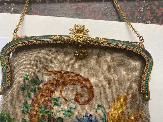 Antique Micro Beaded Floral Scenic Purse for Restorat… - Gem