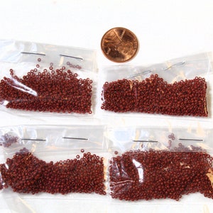 Vintage/Antique Micro Seed Beads-13/0 Opaque Brick Red-3.8g Pack-1.6-1.7 mm