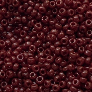 Vintage Maroon Seed Beads 14/0: Tiny Opaque Beads (4g Bag)