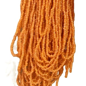Microperles de rocaille en verre antique : sorbet orange opaque, dimension 14/0