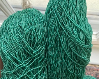 Seltene antike Mikro Rocailles: Greasy Türkis Teal Green, Murano Italien (150 gramm)
