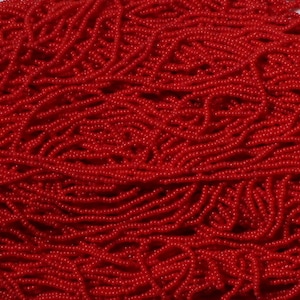 Antique/Vintage Micro Seed Beads-15/0 Opaque Spicy Red- 7 gram Hanks