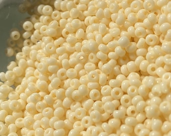 Micro perles de rocaille vintage 13/0 daim gras crème beige - sacs de une once (27 grammes)