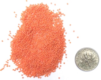 Antike Mikro-Saatperlen – 18–20/0, Pfirsichrosa, Orange, Lachsfarben, mehrfarbig – durchschnittlich 4 g pro Beutel