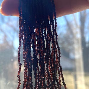 Rare Antique Micro Seed Beads: Dark Mahogany Root Beer Brown (1.4mm or 1.2-1.3mm)