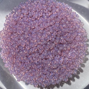 Antique/Vintage Glass Micro Seed Beads-11/0 French Translucent Medium Pink-Purple-1 oz (29g) Bag