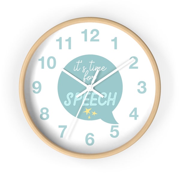 time for speech wall clock - blue