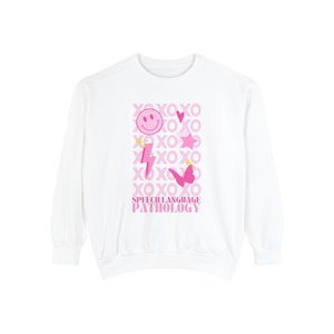 xoxo speech language pathology comfort colors crewneck