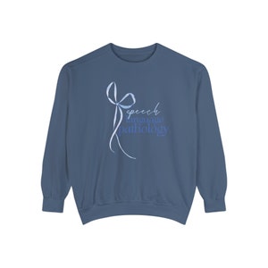 blue bow speech language pathology comfort colors crewneck