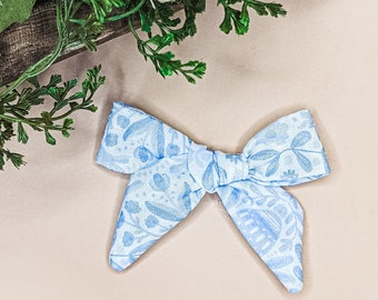 Small Blue Whimsical Easter Classic Bow | Spring Headband | Girl's Hair Bow | Spring Hairbow | Newborn Toddler Hairbow| Easter Hairbow