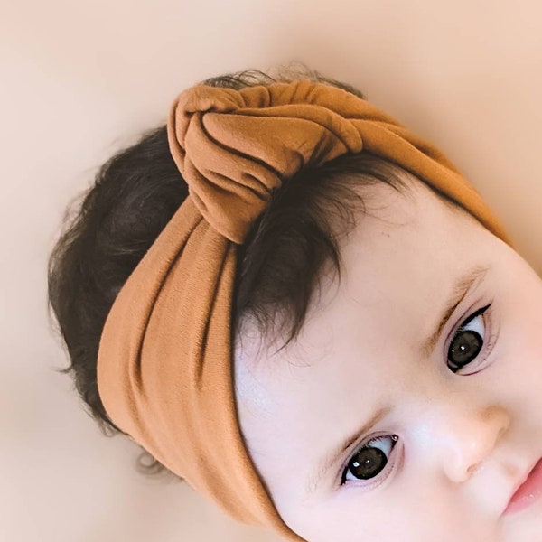 Rust Double Brushed Knot Headwrap | Light Brown Headwrap | Girl's Knot Headwrap | Mommy and Me | Adult Headwrap | Newborn Headwrap |