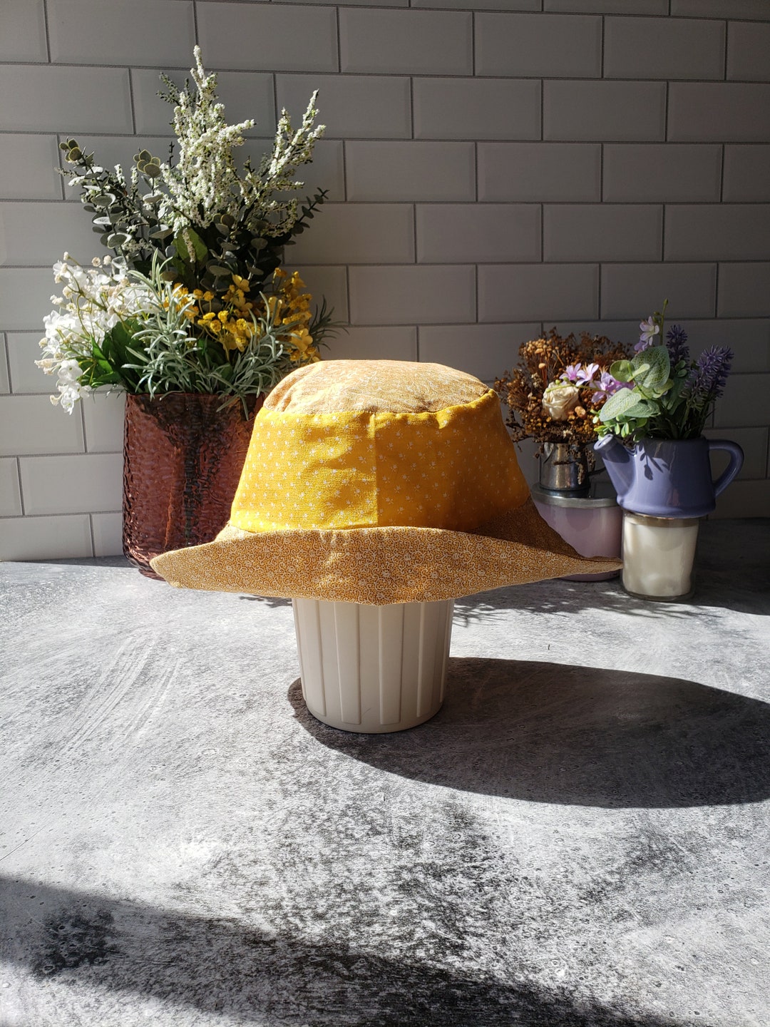 Yellow Patchwork Buckt Hat (sweet Summer Coll.) - Etsy