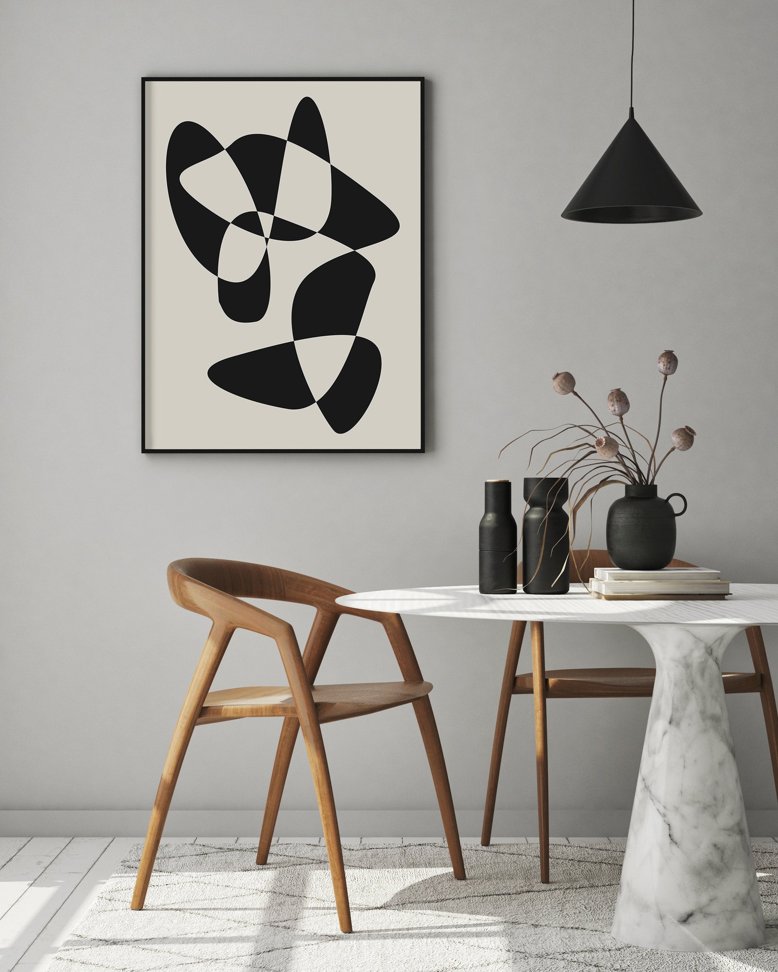 Printable Abstract Art Beige Black Modern Wall Print Art Etsy