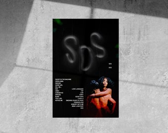 SZA SOS Album Poster 2, Digitale Download, Kamerkunst, Muziekposter, Cadeau voor vriendin, Cadeau voor vriend