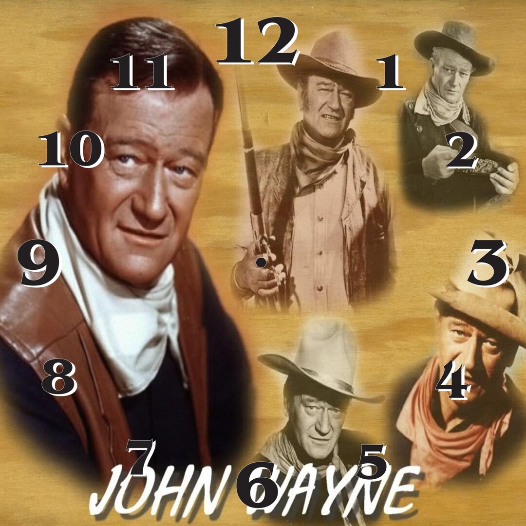 John Wayne Wall Clock Gift Idea Fun Idea Birthday Gift Etsy