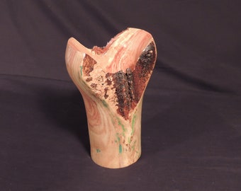 A44- Reclaimed Ash Wood Vase: Hand Turned Colorado Decor