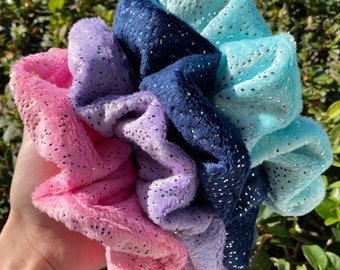 XL Lush Scrunchie, Robe scrunchies, Sparkly, Fluffy, Shiny Hair ties, Jumbo hair accessories, Winter Scrunchies, Gift for her, Plush, Minky