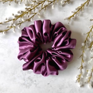 Pure Mulberry Silk Scrunchie - Large Mulberry Mauve - Luxury 30 Momme - 6A Grade