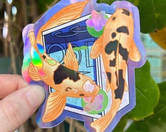 Holographic Koi Fish PC Sticker