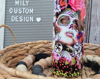 Termos personalizados inspirados en dia de muertos (México)