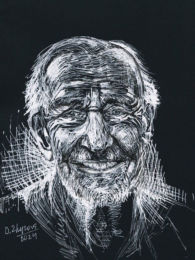 Original Drawings Old Man Face, Old Man Sketch, Old Person