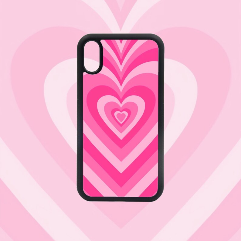 Pink Heart Phone Case Iphone 11 Iphone Xr Iphone 8 Iphone Etsy