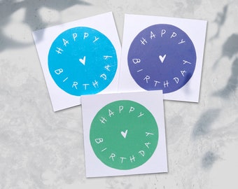 Happy Birthday Card | Greeting Card | Original Linocut | Handprinted | Linoprint