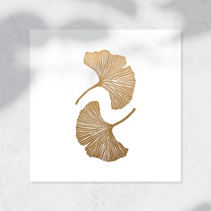 Ginkgo Grußkarte | Original Linoldruck Karte | Natur Print | Handbedruckte Karte | Botanische Karte | Linoldruck