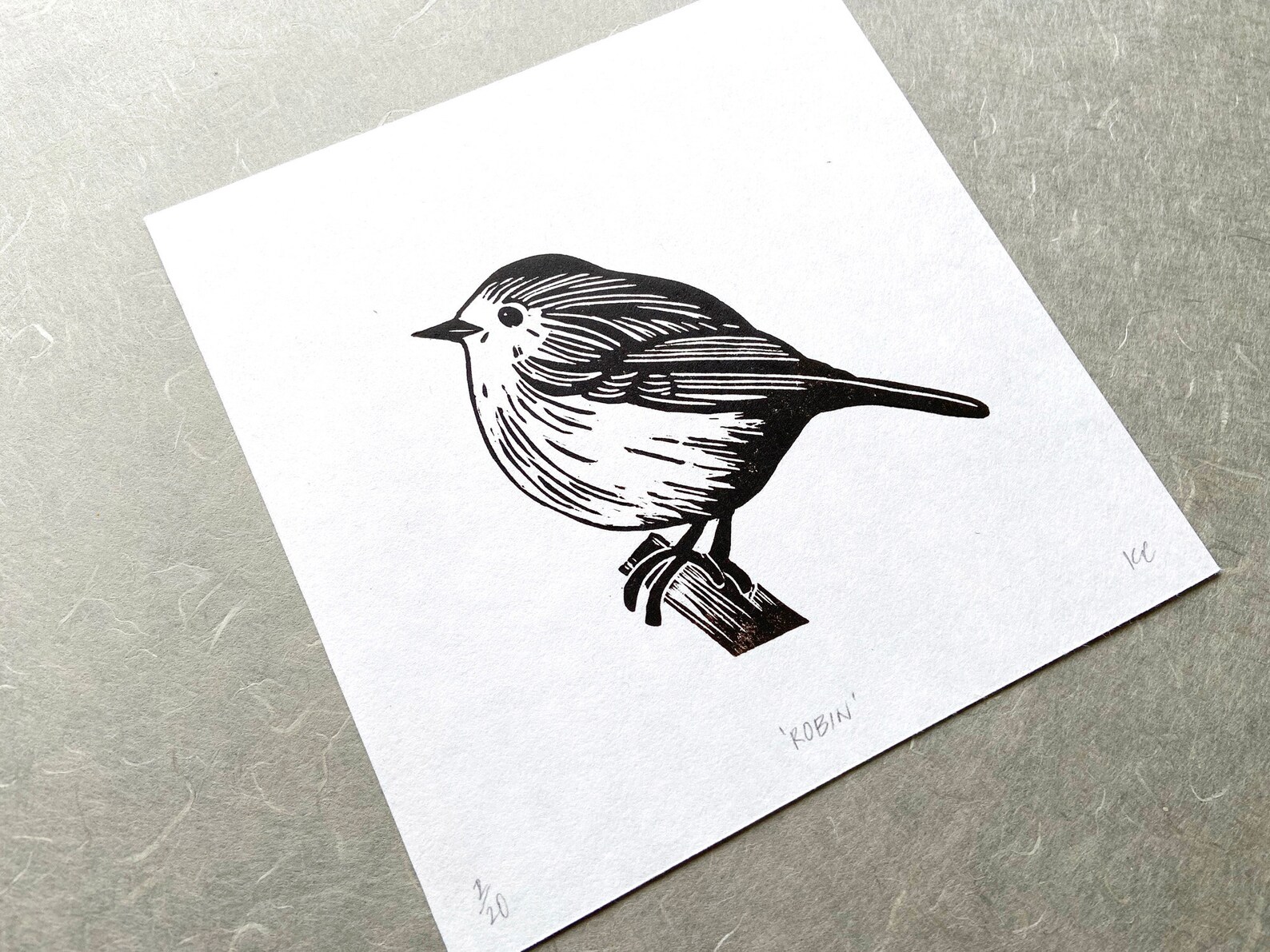 Robin Linocut Art Print Original Linocut Nature Print Etsy