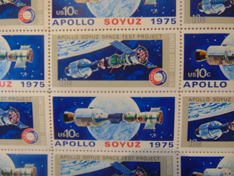 US Apollo and Russian Soyuz stamps 1975