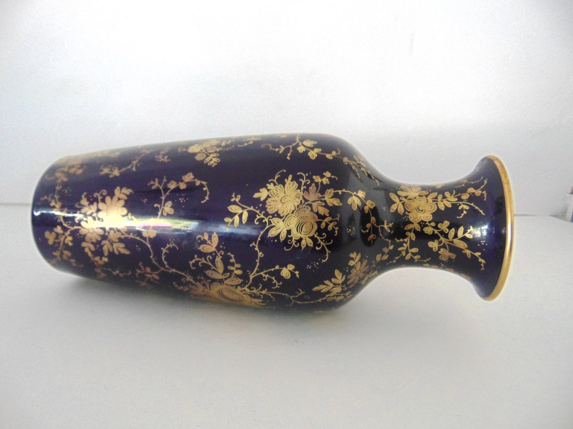 Kaiser West German Kobalt Vase ECHT SCHARFFEUER KOBALT Liane Etsy