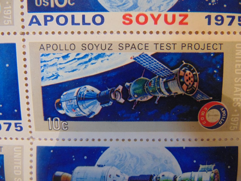 US Apollo and Russian Soyuz stamps 1975