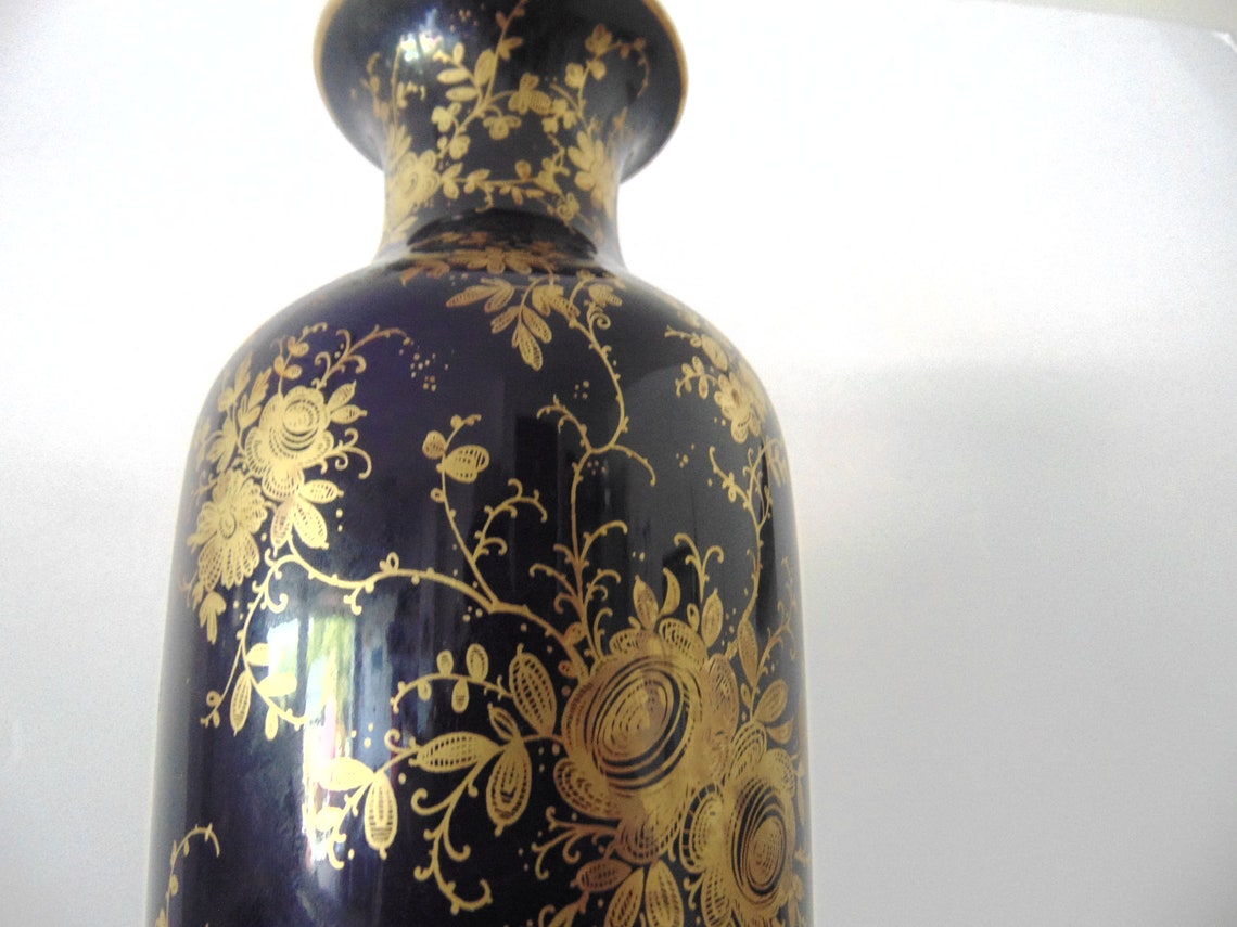 Kaiser West German Kobalt Vase ECHT SCHARFFEUER KOBALT Liane Etsy