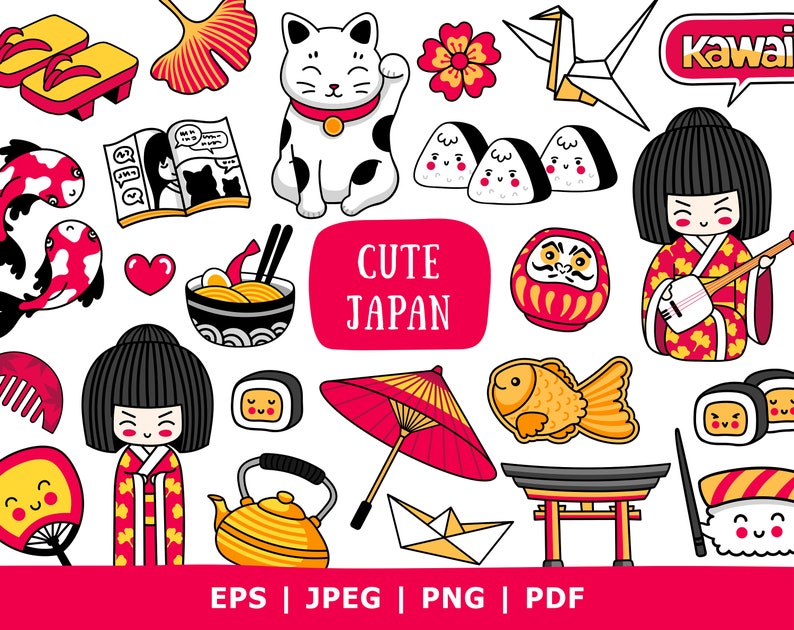japan printable stickers kawaii digital stickers sticker etsy