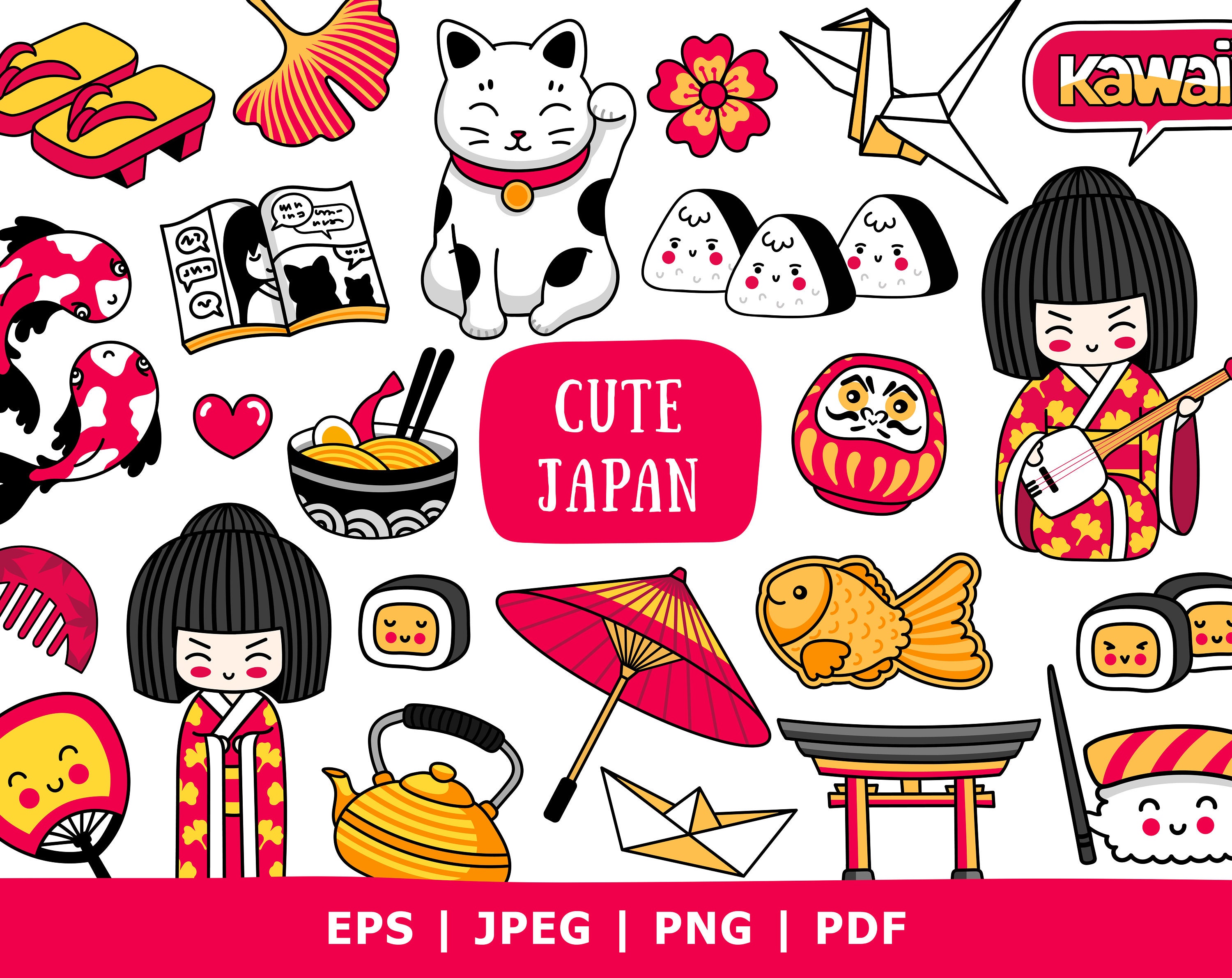 japan printable stickers kawaii digital stickers sticker etsy