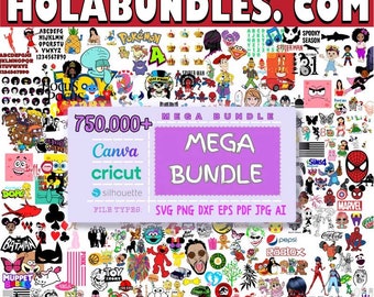 750.000 MEGA Paquete, En capas, Único, Svg, Png, Dxf, Eps, Ai, Jpg, Psd, Silueta, DIBUJOS ANIMADOS, Diseño de camiseta, vaso, Popular svg