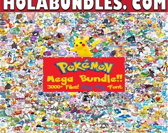 3000+ file di bundle a strati Pokemon, pacchetto Pokemon, clipart Pokemon, Pokemon PNG, Pikachu SVG, Cricut SVG, Silhouette SVG